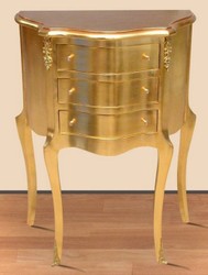 Casa Padrino baroque bedside table gold - Solid wood bedside table - Side table with 3 drawers - Handcrafted baroque furniture