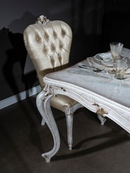 Luxus Barock Antik Stil Massivholz Esszimmerstuhl Luxury Baroque Antique Style Solid Wood Dining Chair