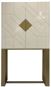 Casa Padrino armario de salón de diseño crema / latón 100 x 40 x A. 180 cm - Muebles de Salón - Calidad de Lujo
