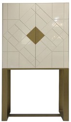 Casa Padrino armoire de salon design crème / laiton 100 x 40 x H. 180 cm - Meubles de Salon - Qualité de Luxe
