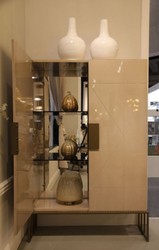 Casa Padrino armario de salón de diseño crema / latón 120 x 45 x A. 175 cm - Muebles de Salón - Calidad de Lujo
