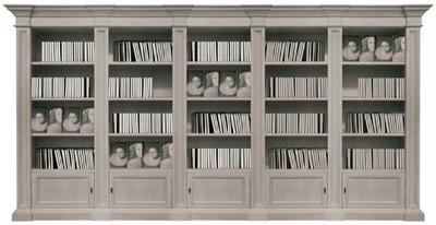 Handgefertigter Luxus Landhausstil Massivholz Bücherschrank Schrank Grau Handcrafted Luxury Country Style Solid Wood Bookcase Cabinet Gray