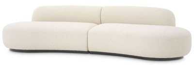 Casa Padrino sofá de lujo crema / negro 300 x 97 x A. 69 cm - Sofá de salón curvo - Muebles de salón - Colección de Lujo