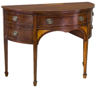 Casa Padrino Luxus Jugendstil Kommode Dunkelbraun / Hellbraun 115 x 59 x H. 86 cm - Halbrunde Mahagoni Kommode mit Schublade und 2 Türen - Jugendstil Möbel