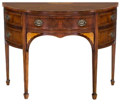 Casa Padrino cómoda Art Nouveau de lujo marrón oscuro / marrón claro 115 x 59 x A. 86 cm - Cómoda semicircular de caoba con cajón y 2 puertas - Muebles Art Nouveau