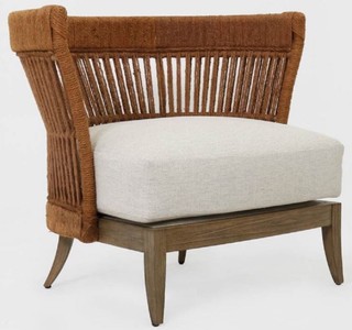 Casa Padrino poltrona di lusso marrone / grigio chiaro 88 x 74 x A. 75 cm - Poltrona da soggiorno in legno massello - Mobili Soggiorno - Mobili di Lusso