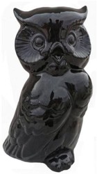 Casa Padrino deco figure owl black 24 x 20 x H. 38.5 cm - Weatherproof decoration sculpture - Living room decoration - Garden decoration - Terrace decoration
