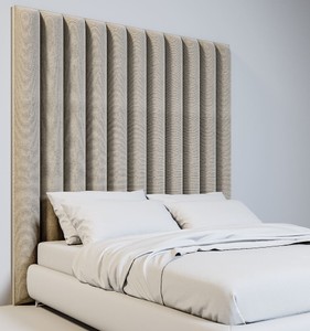 Casa Padrino testiera del letto in velluto di lusso beige 190 x 14 x A. 240 cm - Mobili Camera da Letto - Mobili Hotel - Collezione di Lusso