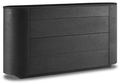 Casa Padrino credenza di lusso grigio antracite / nero 140 x 42 x A. 75 cm - Armadio in legno massello con cassetti e piano in marmo - Mobili di Lusso