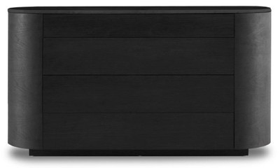 Casa Padrino Luxus Sideboard Anthrazitgrau / Schwarz 140 x 42 x H. 75 cm - Massivholz Schrank mit Schubladen und Marmorplatte - Luxus Möbel