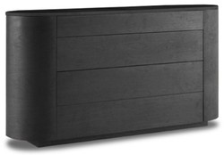 Casa Padrino luxury sideboard anthracite gray / black 140 x 42 x H. 75 cm - Solid wood cabinet with drawers and marble top - Luxury Furniture