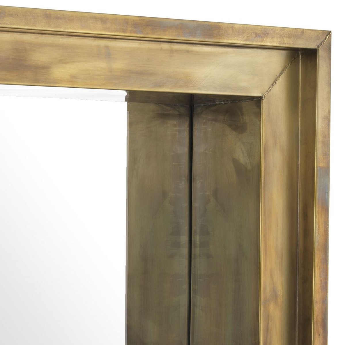 Casa Padrino luxury wall mirror vintage brass 100 x 20 x H. 100 cm - Living room mirror - Bedroom mirror - Wardrobe mirror - Luxury Furniture