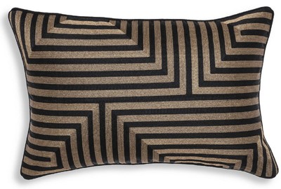 Casa Padrino cuscino decorativo di lusso nero / oro 60 x 40 cm - Cuscino decorativo rettangolare con motivo elegante - Qualità di Lusso - Collezione di Hotel 