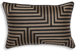 Casa Padrino cojín decorativa de lujo negro / oro 60 x 40 cm - Almohada decorativa rectangular con patrón elegante - Calidad de Lujo - Colección Hotel 