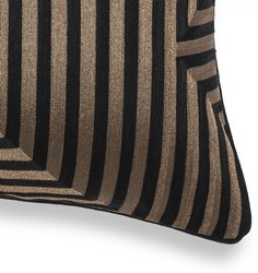 Casa Padrino cojín decorativa de lujo negro / oro 50 x 50 cm - Almohada decorativa noble con patrón elegante - Calidad de Lujo - Colección Hotel 