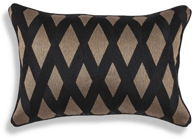 Rechteckiges Luxus Designer Deko Kissen Schwarz Gold Rectangular Luxury Designer Decorative Pillow Black Gold 