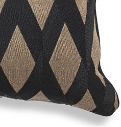 Casa Padrino cuscino decorativo di lusso nero / oro 50 x 50 cm - Cuscino decorativo nobile con motivo a rombi elegante - Qualità di Lusso - Collezione di Hotel 