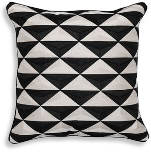 Casa Padrino cuscino decorativo di lusso nero / bianco 50 x 50 cm - Cuscino decorativo nobile con motivo elegante - Qualità di Lusso - Accessori Decorativi 