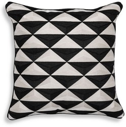 Casa Padrino coussin décoratif de luxe noir / blanc 50 x 50 cm - Oreiller décoratif noble avec motif élégant - Qualité de Luxe - Accessoires Décoratifs 