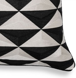 Casa Padrino coussin décoratif de luxe noir / blanc 50 x 50 cm - Oreiller décoratif noble avec motif élégant - Qualité de Luxe - Accessoires Décoratifs 