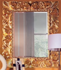 Casa Padrino specchio barocco di lusso oro 87 x 6 x A. 107 cm - Nobile specchio da parete in legno massello in stile barocco - Specchio guardaroba in stile antico - Specchio soggiorno - Mobili Barocchi