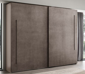 Casa Padrino armadio da camera da letto di lusso grigio 295 x 68 x A. 250 cm - Armadio in legno massello con 2 ante scorrevoli - Mobili camera da letto - Qualità di Lusso
