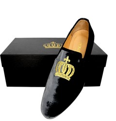 Pompöös by Casa Padrino pantuflas de terciopelo de lujo con corona plata antracita / oro - Diferentes Tamaños de Zapatos - diseñado por Harald Glööckler Pompöös by Casa Padrino pantuflas de terciopelo de lujo con corona plata antracita / oro - Diferentes Tamaños de Zapatos - diseñado por Harald Glööckler