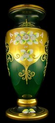 Luxus Barock Glas Vase Blumenvase Grün Mehrfarbig Gold Luxury Baroque Glass Vase Flower Vase Green Multicolor Gold