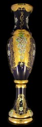 Luxus Barock Glas Vase Blumenvase Blau Mehrfarbig Gold Luxury Baroque Glass Vase Flower Vase Blue Multicolor Gold
