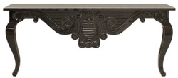 Casa Padrino consolle barocco di lusso nero 200 x 45 x A. 85 cm - Consolle in legno massello fatta a mano - Mobili per Hotel Barocco - Qualità di Lusso
