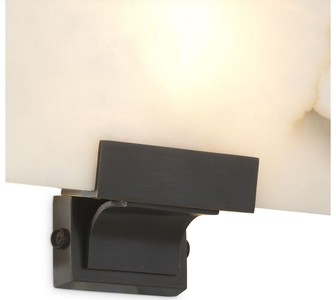 Casa Padrino Luxus Wandleuchte Alabaster / Bronze 30 x 8 x H. 19 cm - Elegante Wandlampe mit Alabaster Lampenschirm - Luxus Kollektion