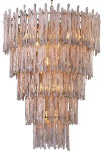 Casa Padrino lustre de luxe gris / laiton Ø 58 x H. 76 cm - Lustre Noble Hotel & Restaurant - Mobilier de Luxe