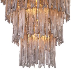 Luxus Glas Kronleuchter Messingfarben Grau Runder Kronleuchter Designer Kronleuchter Luxury Glass Chandelier Brass Gray Round Chandelier Brass Designer Chandelier
