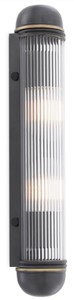 Casa Padrino lámpara de pared de lujo bronce 7 x 7.5 x A. 40 cm - Elegante aplique de metal con pantalla de vidrio - Lámparas de Lujo