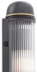 Casa Padrino applique murale de luxe bronze 7 x 7,5 x H. 40 cm - Applique murale élégante en métal avec abat-jour en verre - Luminaires de Luxe
