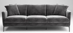 Casa Padrino luxury sofa gray / black 240 x 98 x H. 60 cm - Living room sofa with fine velvet fabric - Luxury living room furniture