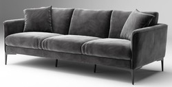 Casa Padrino luxury sofa gray / black 240 x 98 x H. 60 cm - Living room sofa with fine velvet fabric - Luxury living room furniture
