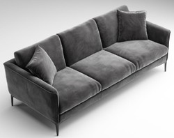 Casa Padrino luxury sofa gray / black 240 x 98 x H. 60 cm - Living room sofa with fine velvet fabric - Luxury living room furniture