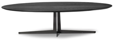 Casa Padrino mesa de centro de lujo gris antracita 150 x 80 x A. 38 cm - Mesa de salón ovalada - Muebles de salón - Calidad de Lujo