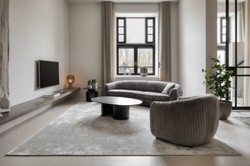 Rechteckiger Luxus Designer Viskose Wohnzimmer Teppich Silber Beige Rectangular Luxury Designer Viscose Living Room Carpet Silver Beige 