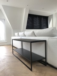 Casa Padrino consolle di lusso grigio antracite 120 x 35 x A. 51 cm - Consolle in legno massello con struttura in acciaio inossidabile - Mobili di Lusso