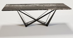Casa Padrino table de salle à manger de luxe multicolore / noir 240 x 120 x H. 76 cm - Table de cuisine rectangulaire avec plateau en marbre - Mobilier de salle à manger de luxe