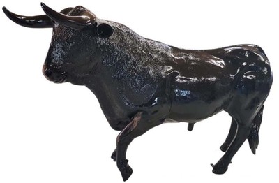 Wetterbeständige Designer Garten Deko Skulptur Figur Stier Schwarz Weatherproof Designer Garden Decoration Sculpture Figure Bull Black