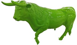 Wetterbeständige Designer Garten Deko Skulptur Figur Stier Grün Weatherproof Designer Garden Decoration Sculpture Figure Bull Green
