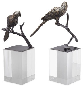 Casa Padrino Luxus Deko Objekte 2er Set Bronzefarben - Büro Deko - Schreibtisch Deko - Wohnzimmer Deko - Luxus Kollektion