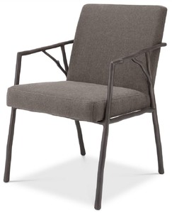 Luxus Esszimmerstuhl Küchenstuhl mit Armlehnen Graubraun Bronze Luxury Dining Room Chair Kitchen Chair with Armrests Gray Brown Bronze