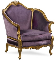 Luxus Barock Wohnzimmer Sessel Antik Stil Sessel Lila Antik Gold Luxury Baroque Living Room Armchair Antique Style Armchair Purple Antique Gold