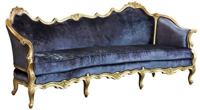 Barock Wohnzimmer Sofa Barockstil Sofa Antik Stil Sofa Blau Gold Baroque Living Room Sofa Baroque Style Sofa Antique Style Sofa Blue Gold