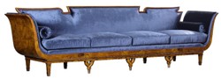 Luxus Jugendstil Samt Sofa Blau Hellbraun Luxury Art Nouveau Velvet Sofa Blue Light Brown