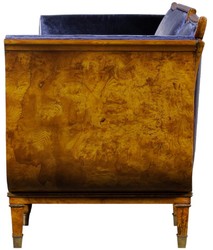 Luxus Jugendstil Samt Sofa Blau Hellbraun Luxury Art Nouveau Velvet Sofa Blue Light Brown